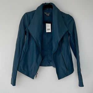Vince Turquoise Leather Jacket
